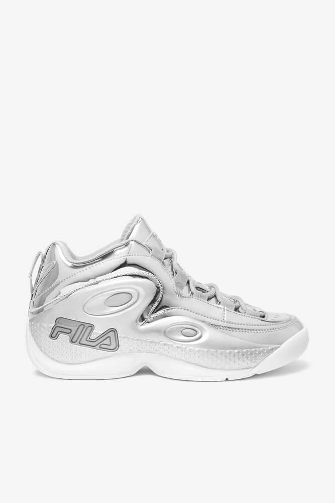 Metal Silver Metal Silver Metal Silver Men's FILA Grant Hill 3 Sneakers | USA-509346