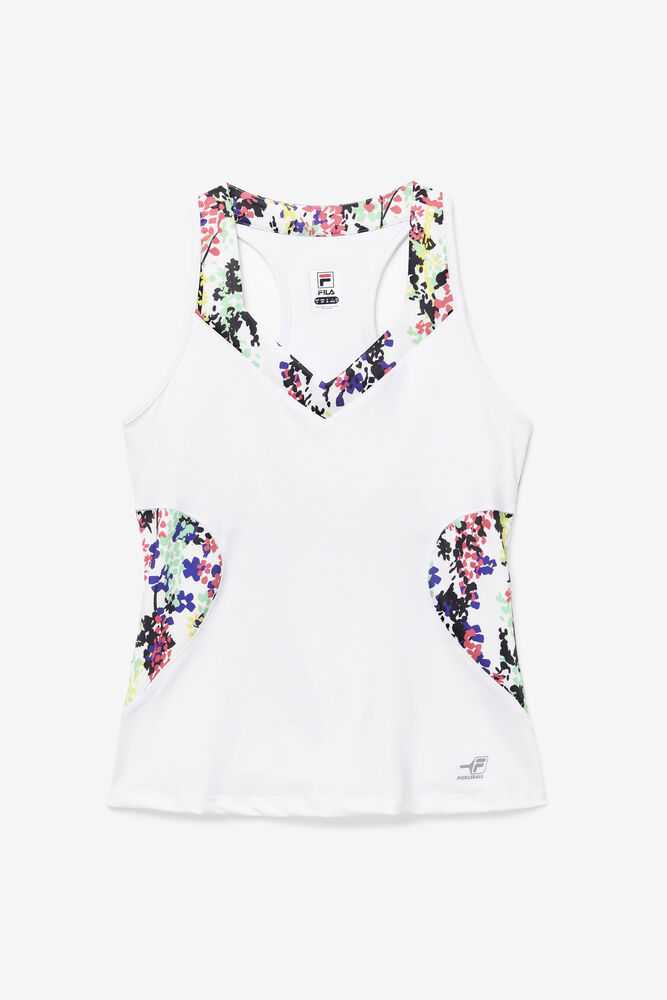 Multicolor White Women's FILA Pickleball Halter Tank Top | USA-15322