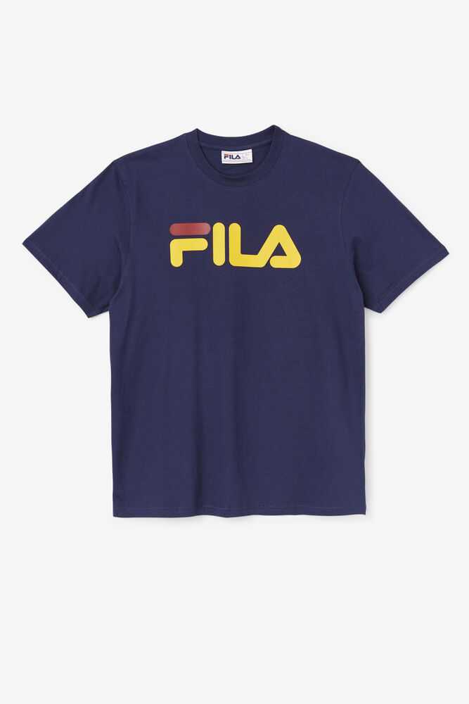 Navy Men's FILA Eagle T-shirts | USA-417029