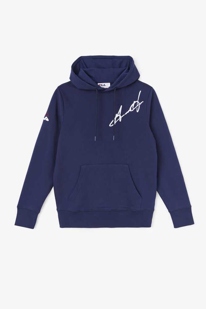 Navy Men's FILA Grant Hill Lazarus Hoodie | USA-208739