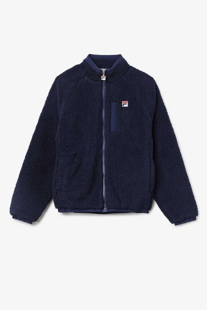 Navy Men's FILA Yuri Fleece Jackets | USA-391472