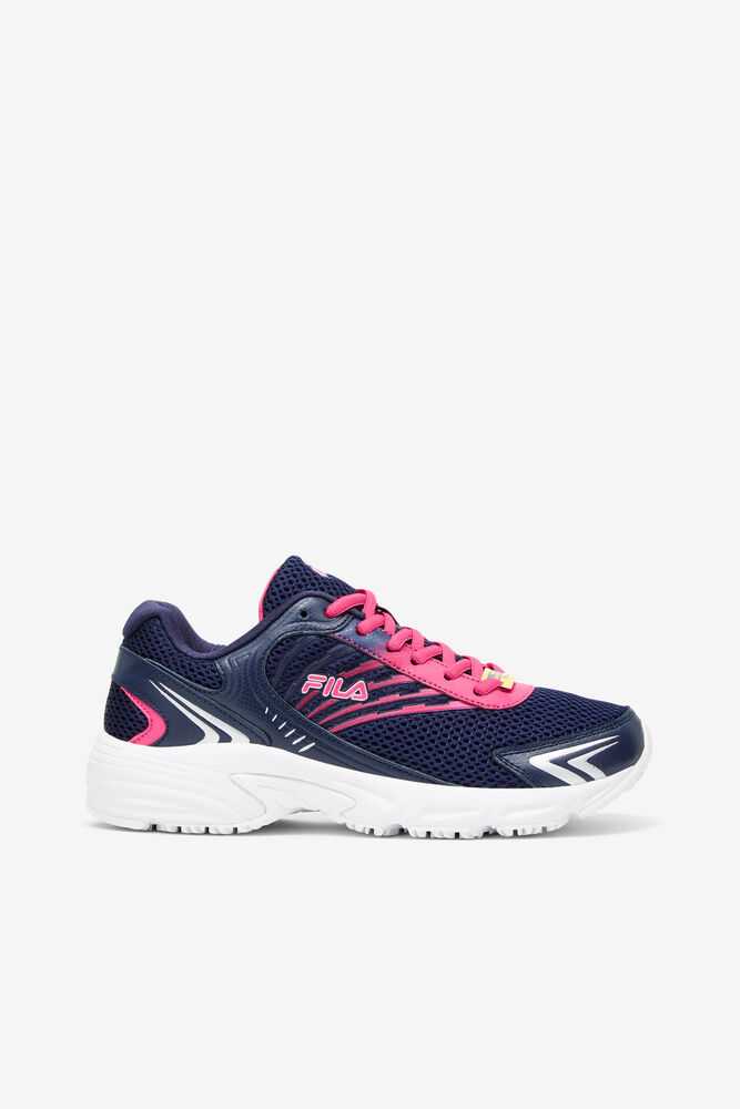 Navy Pink Metal Silver Women's FILA Memory Starform Slip Resistant Shoes | USA-15143