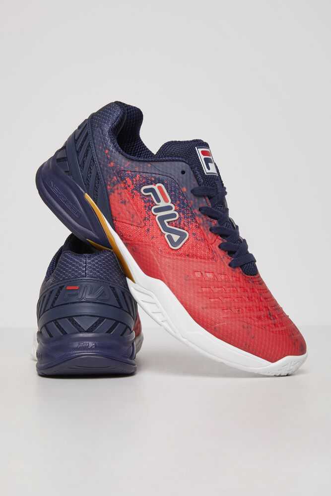 Navy Red White Men's FILA Axilus 2 Energized Tennis Shoes | USA-15961