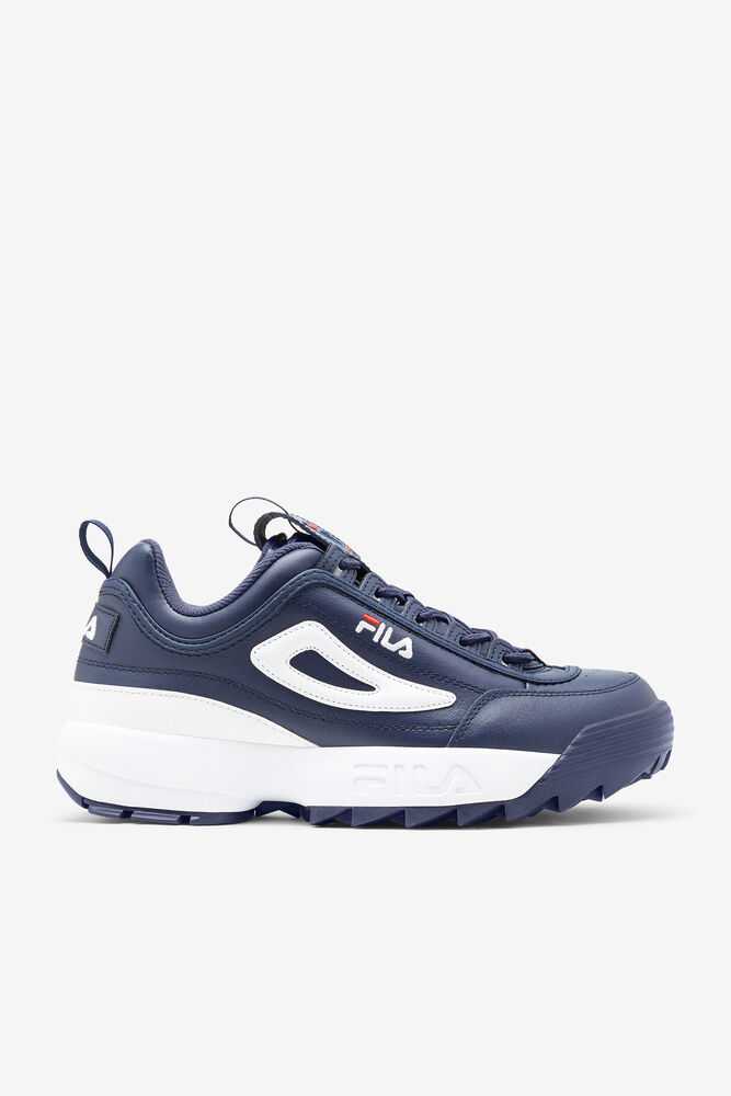 Navy Red White Men's FILA Disruptor 2 Sneakers | USA-956730