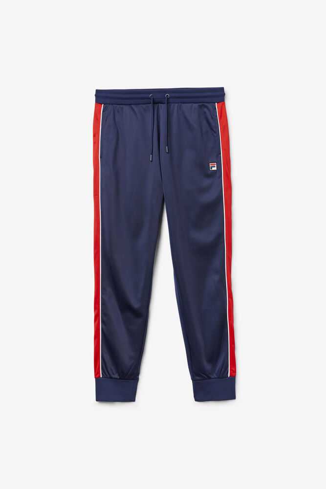 Navy Red White Men's FILA Elijah Track Pants | USA-16185