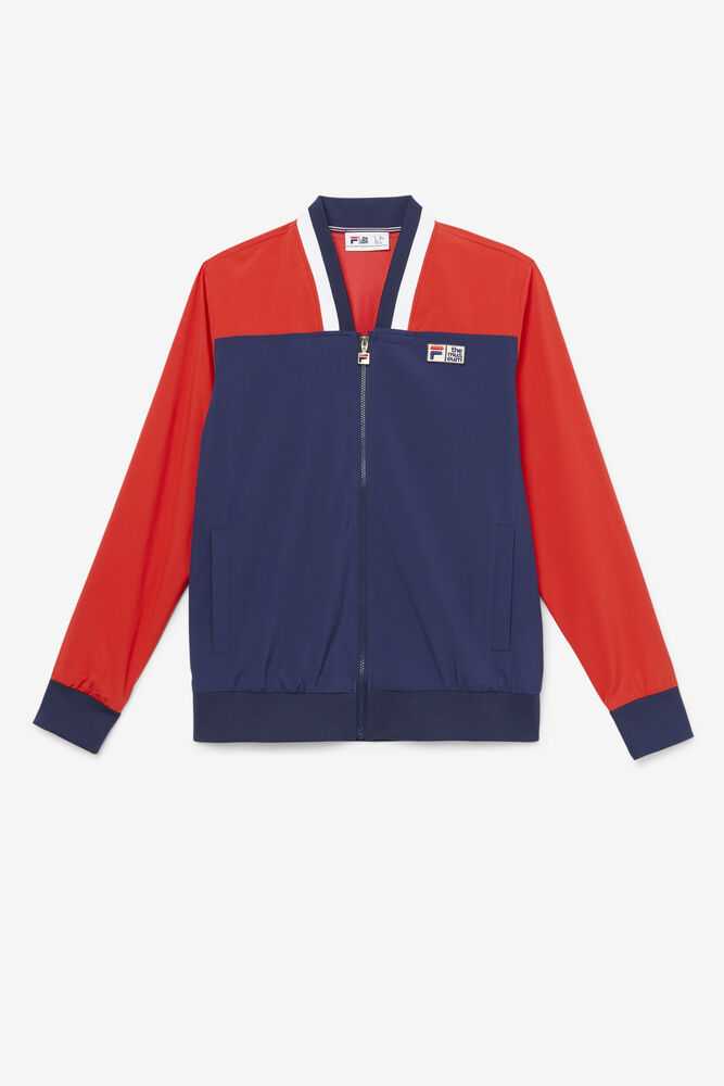 Navy Red White Men's FILA Fila X The Museum Track Jackets | USA-718902