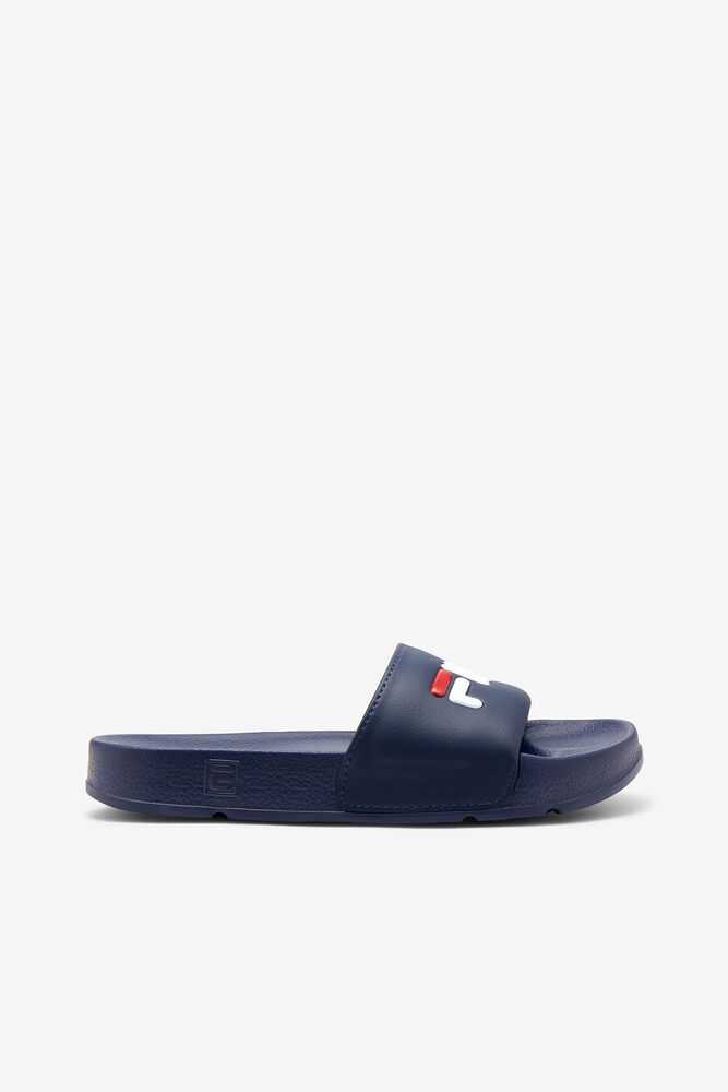 Navy Red White Women's FILA Drifter Flip Flops | USA-15758