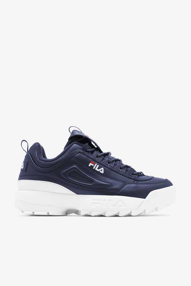 Navy White Red Men's FILA Disruptor 2 Sneakers | USA-529436