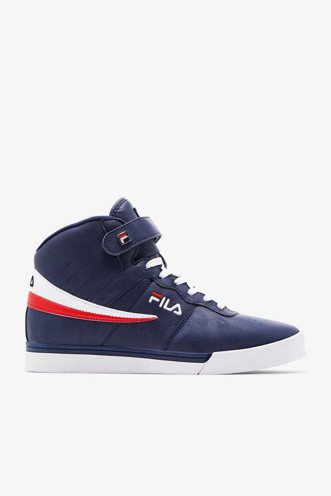 Navy White Red Men's FILA Vulc 13 Sneakers | USA-916057