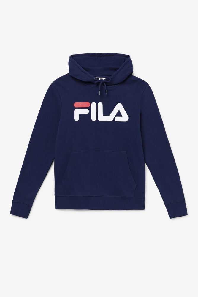 Navy White Women's FILA Lucy Hoodie | USA-15641