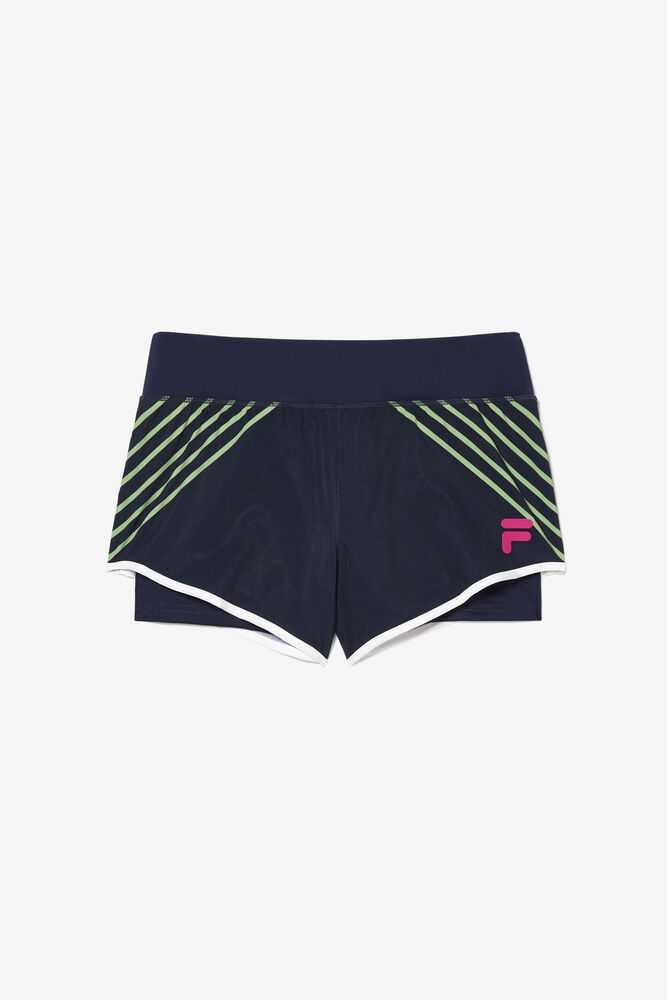 Navy Women's FILA Bevans Tennis Shorts | USA-15175