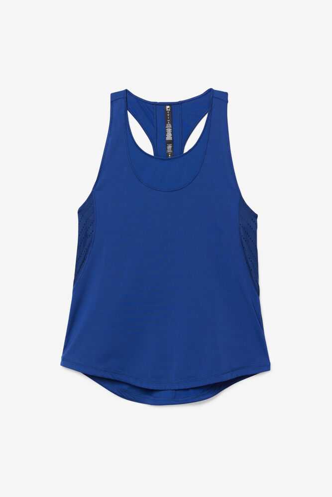 Navy Women's FILA Uplift Textured Workout Tank | USA-15383