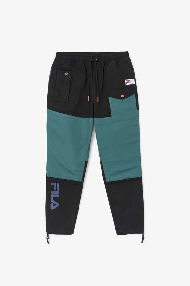 Olive Black Men's FILA Amazon Track Pants | USA-743560