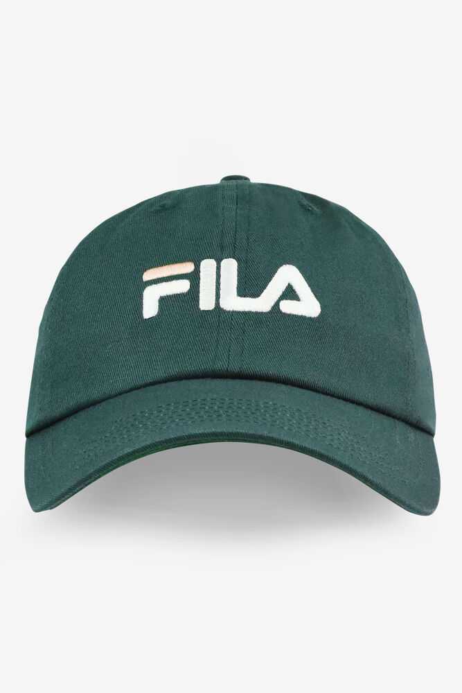 Olive Women's FILA Embroidered Baseball Cap | USA-15116