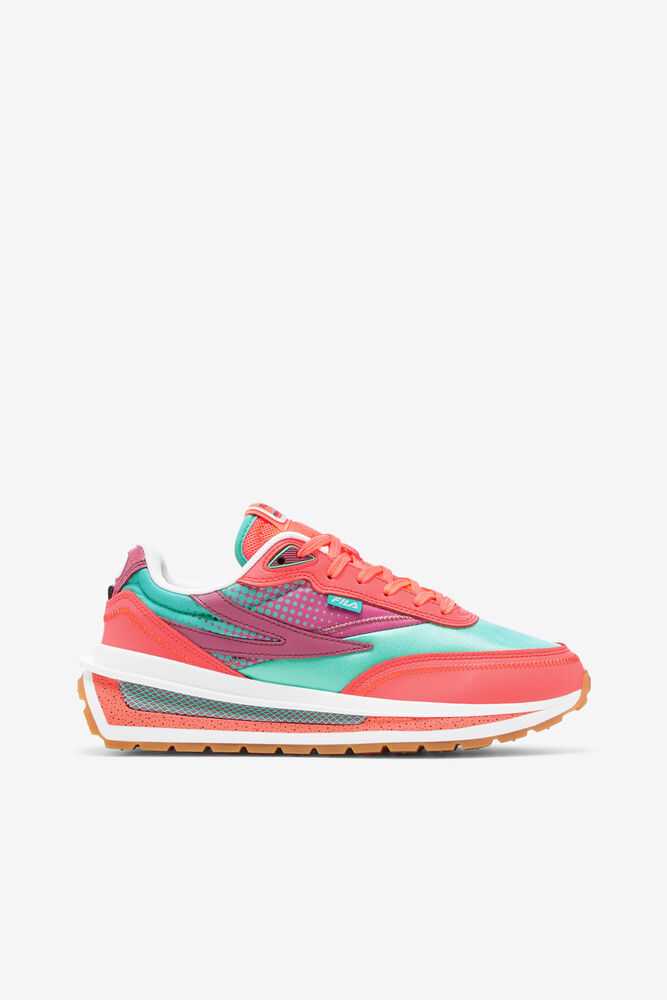 Orange Fuchsia Turquoise Women's FILA Renno Sneakers | USA-15901