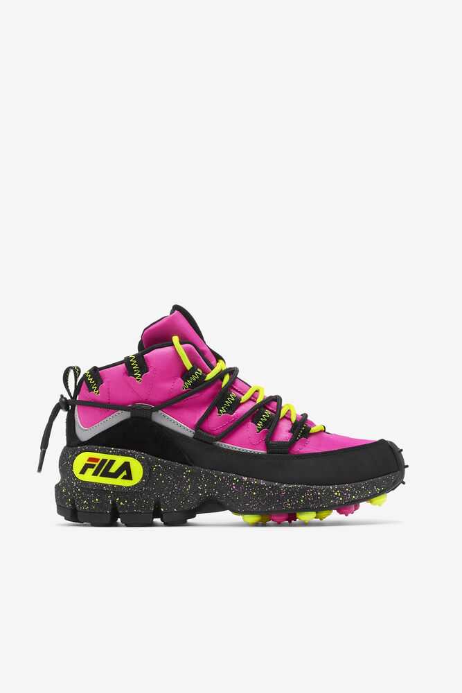 Pink Black Yellow Women's FILA Grant Hill 1 X Trailpacer Hiking Boots | USA-15772