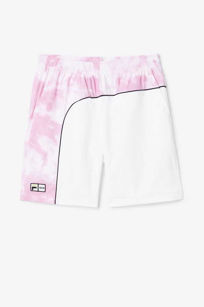 Pink White Men's FILA Msgm X Fila Tennis Shorts | USA-16004