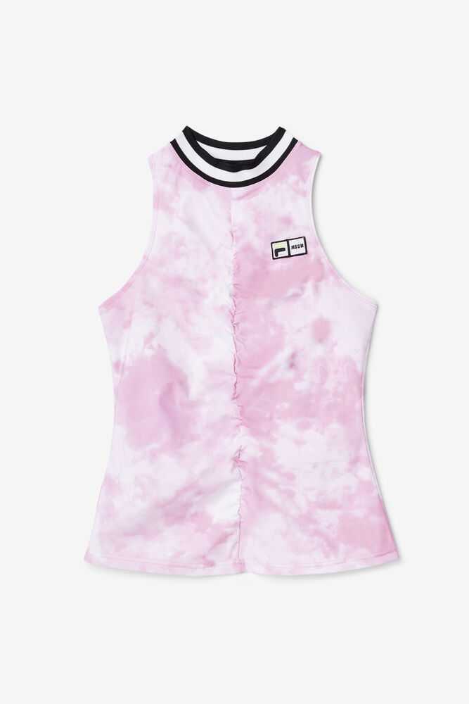 Pink Women's FILA Msgm X Fila Raceback Tennis Tank Top | USA-15268