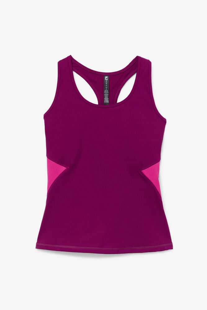 Purple Light Pink Women's FILA Uplift Open Workout Tank | USA-15395