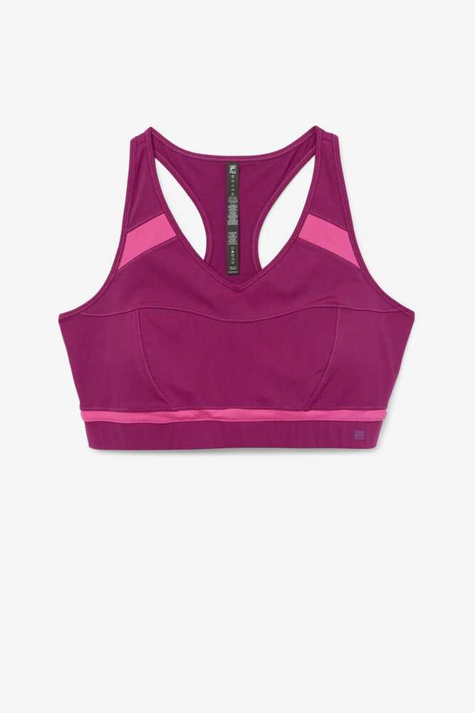 Purple Light Pink Women's FILA Uplift Racerback Sport Bra | USA-15448