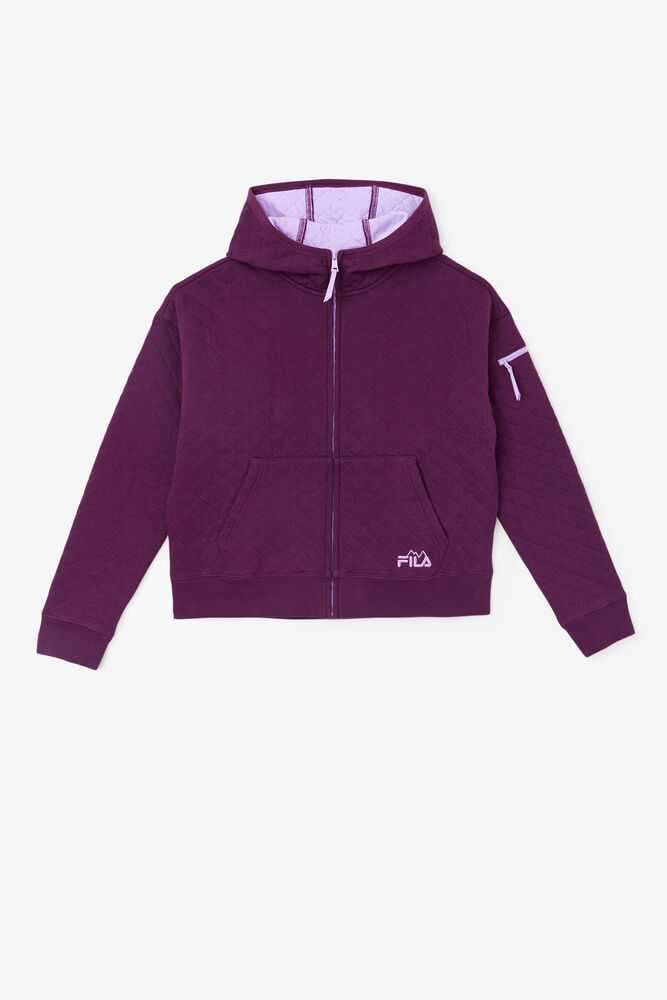 Purple Women's FILA Leilani Quilted Track Jackets | USA-15513