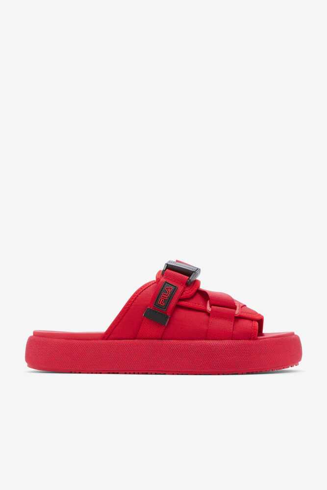 Red Black Red Men's FILA Atlas Slide Sandals | USA-968715