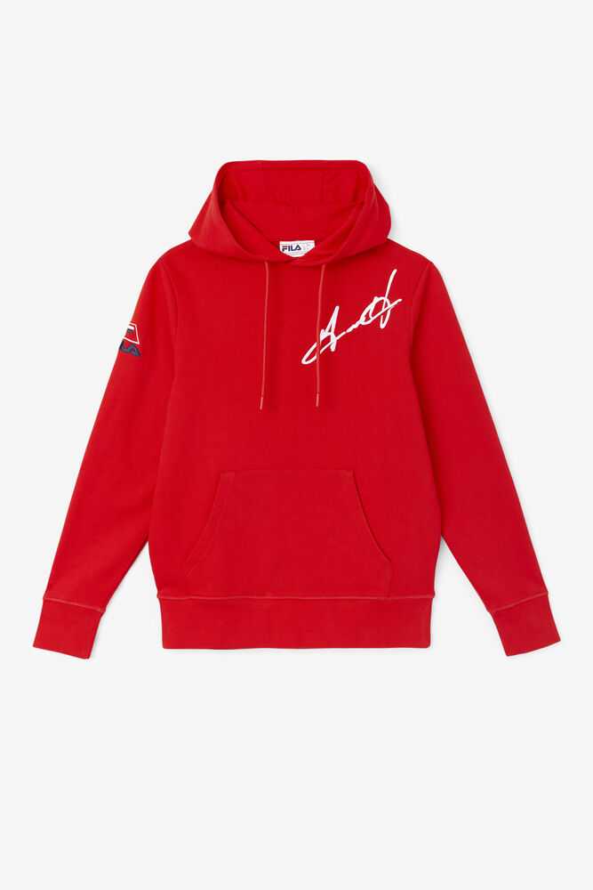 Red Men's FILA Grant Hill Lazarus Hoodie | USA-712845