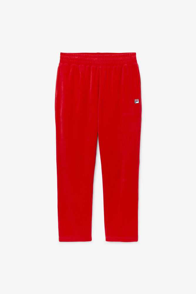 Red Men's FILA O-fit Velour Pants | USA-948715