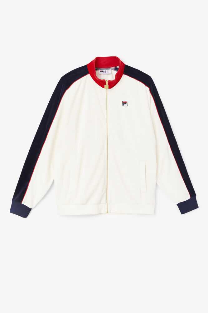 Red Navy Men's FILA Cima Track Jackets | USA-16167