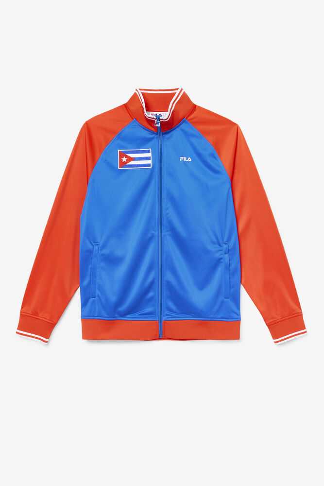 Red White Blue Men's FILA Cuba Track Jackets | USA-523679