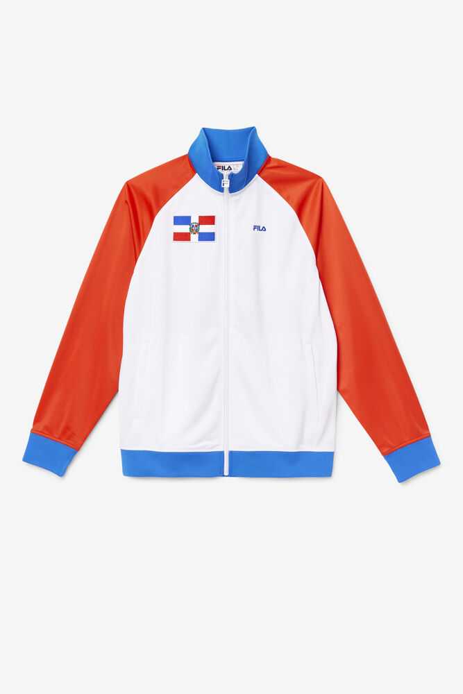 Red White Blue Women's FILA Dominican Republic Track Jackets | USA-15486