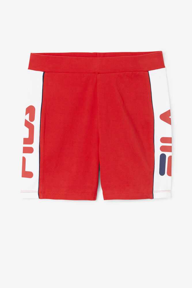 Red Women's FILA Davina Biker Shorts | USA-15563