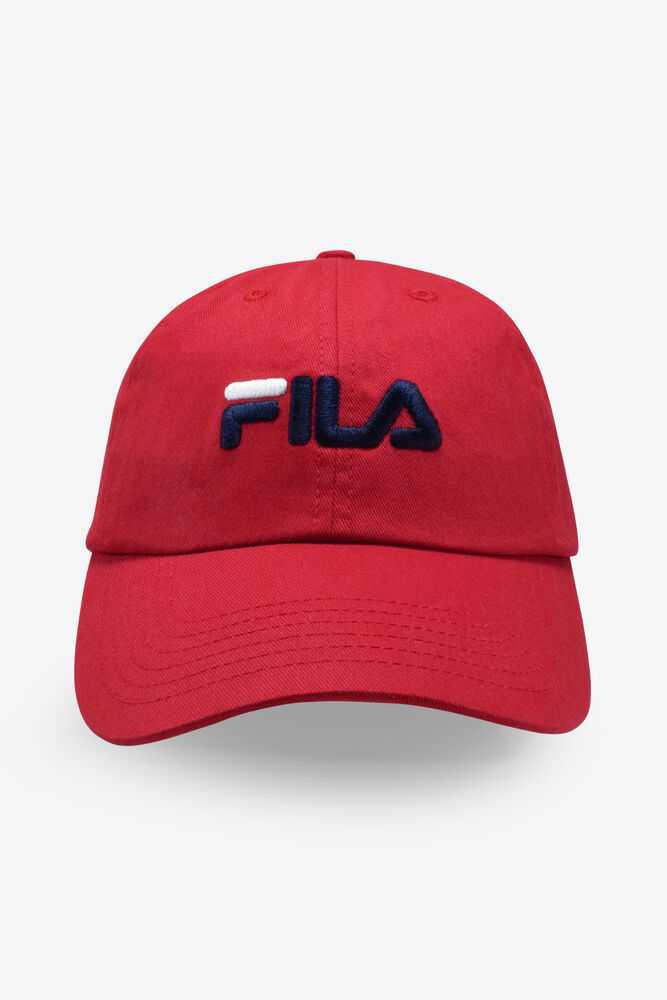 Red Women's FILA Embroidered Baseball Cap | USA-15117