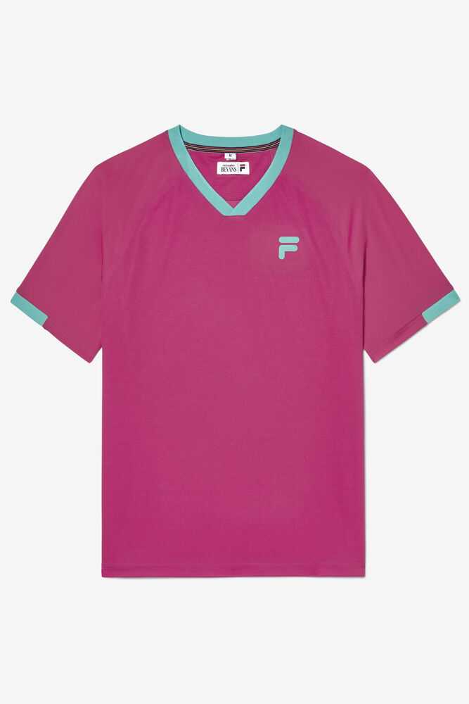 Rose Men's FILA Bevans Tennis Shirts | USA-16070