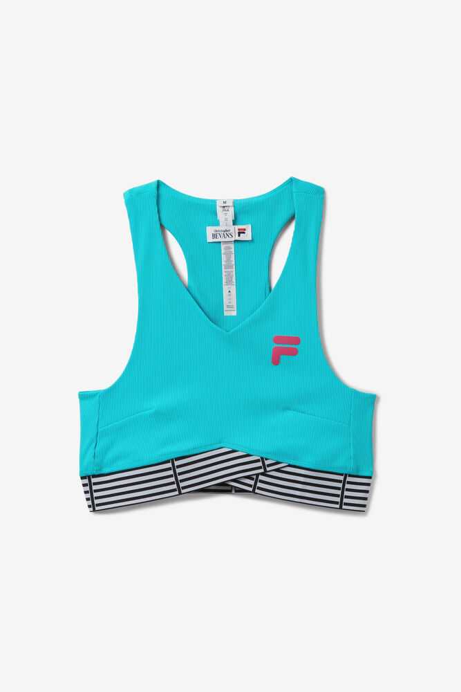 Turquoise Women's FILA Baseline Tennis Tank Top | USA-15295