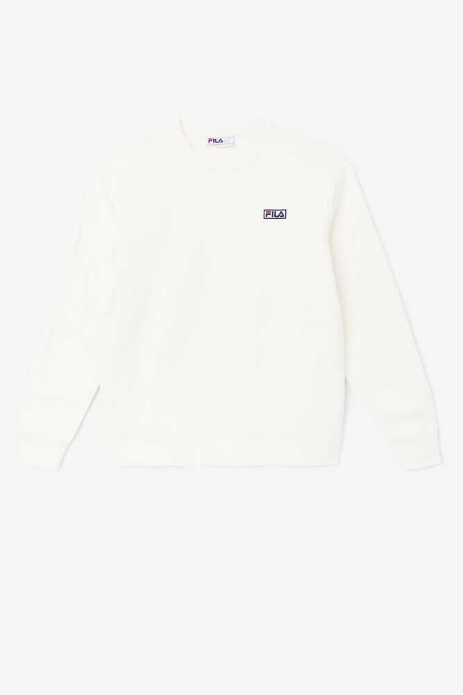 White Black Men's FILA Garran Sweatshirt | USA-263174