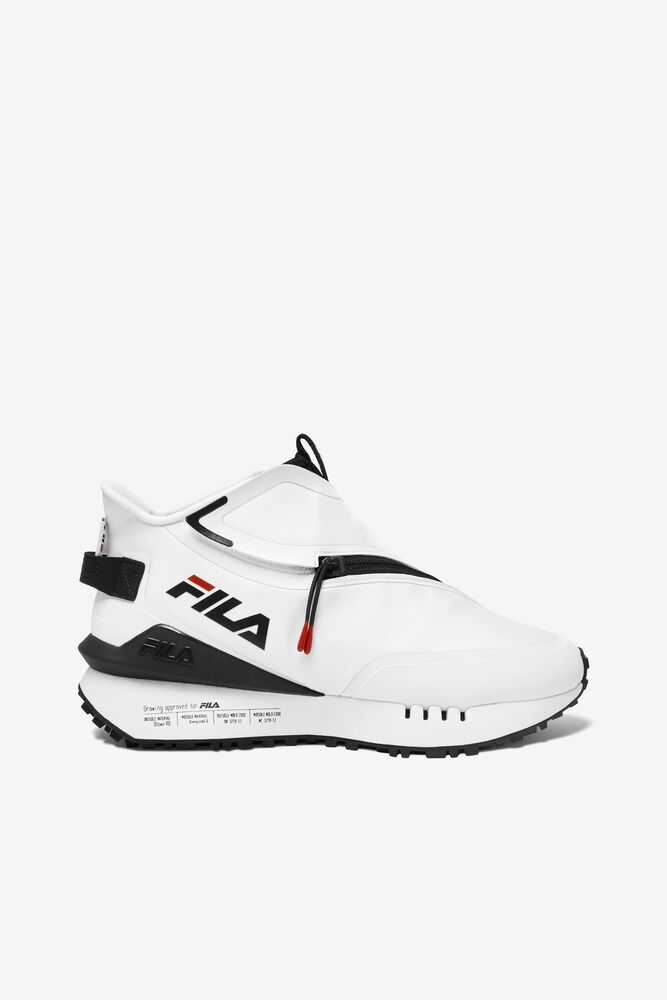 White Black Red Women's FILA Space Runner Running Shoes | USA-15875