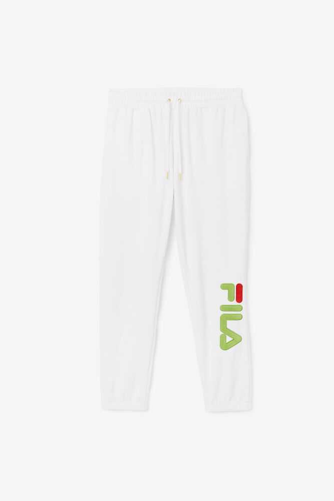 White Green Red Men's FILA Mansur Velour Pants | USA-768392