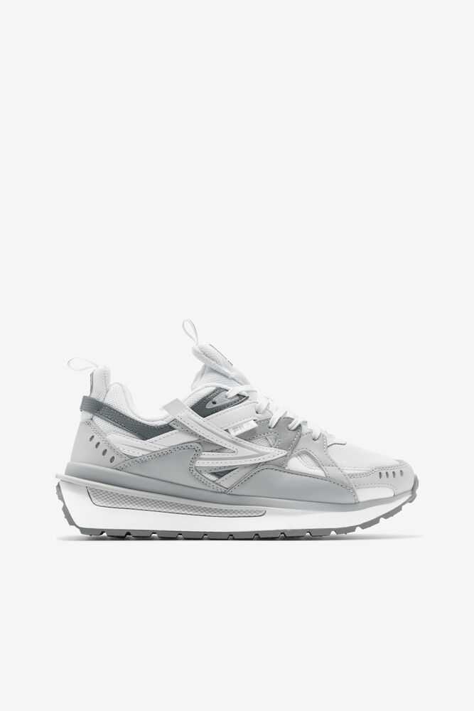 White Grey Women's FILA Sandenal Sneakers | USA-15805