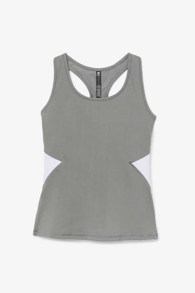 White Lavender Blue Women's FILA Uplift Open Workout Tank | USA-15394