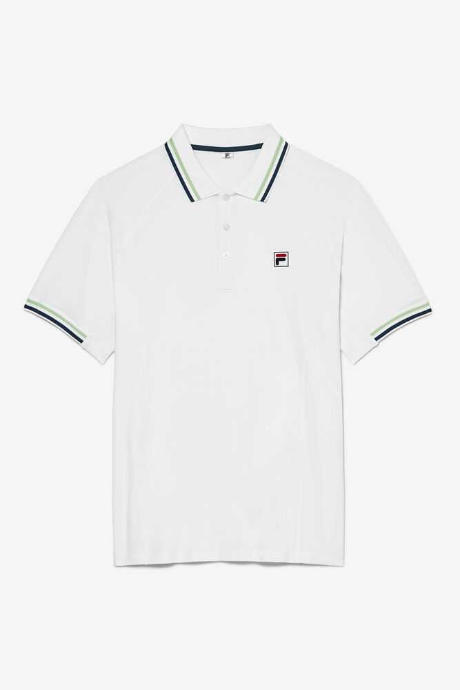 White Men's FILA Baseline Tennis Polo | USA-16060