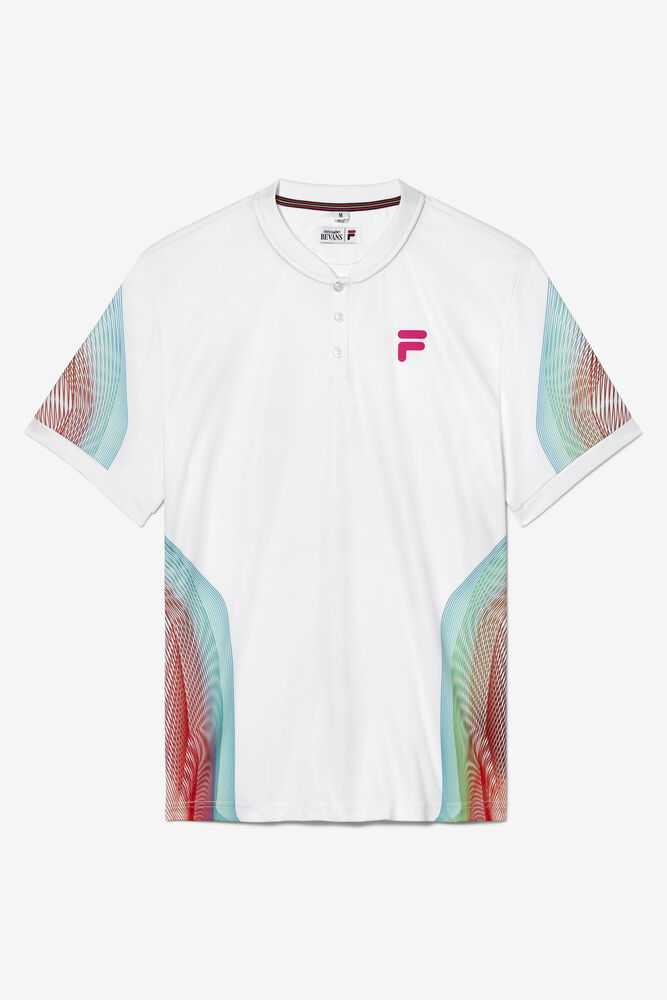 White Men's FILA Bevans Tennis Shirts | USA-16068