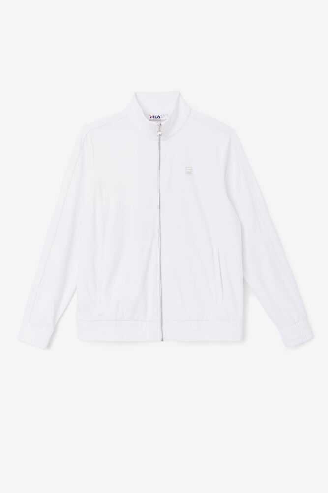 White Men's FILA Deverall Velour Jacket | USA-694738