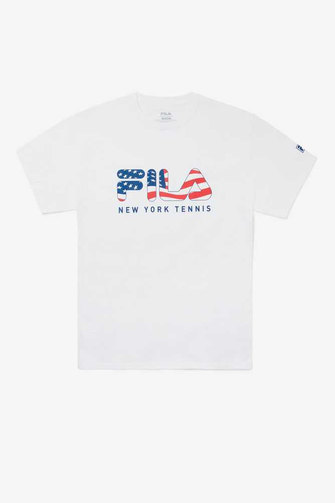 White Men's FILA Nyc Tennis Shirts | USA-16013