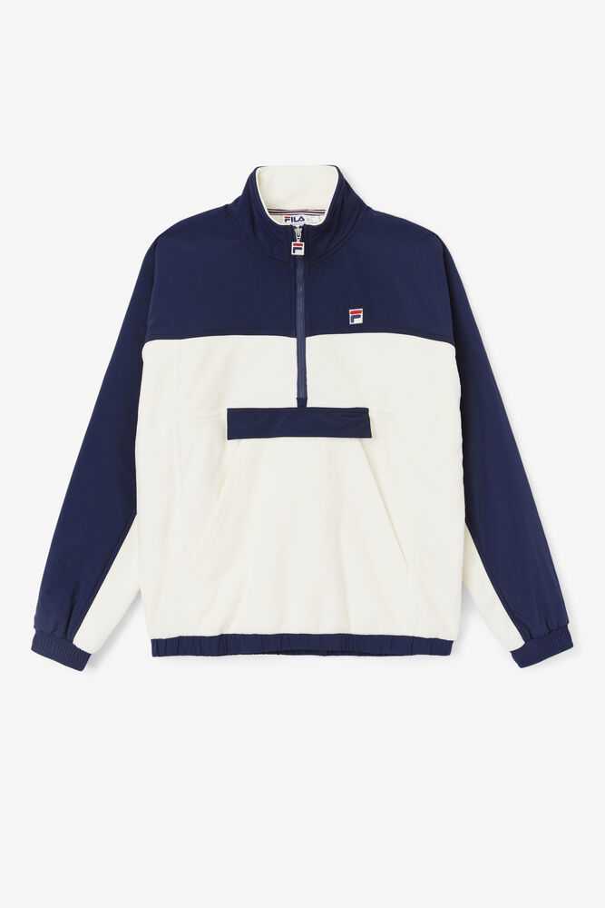 White Navy Men's FILA Erick Pullover | USA-187406