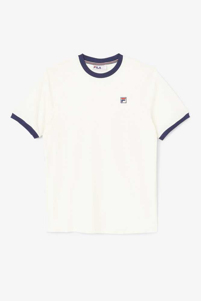 White Navy Men's FILA Marconi Ringer T-shirts | USA-589240