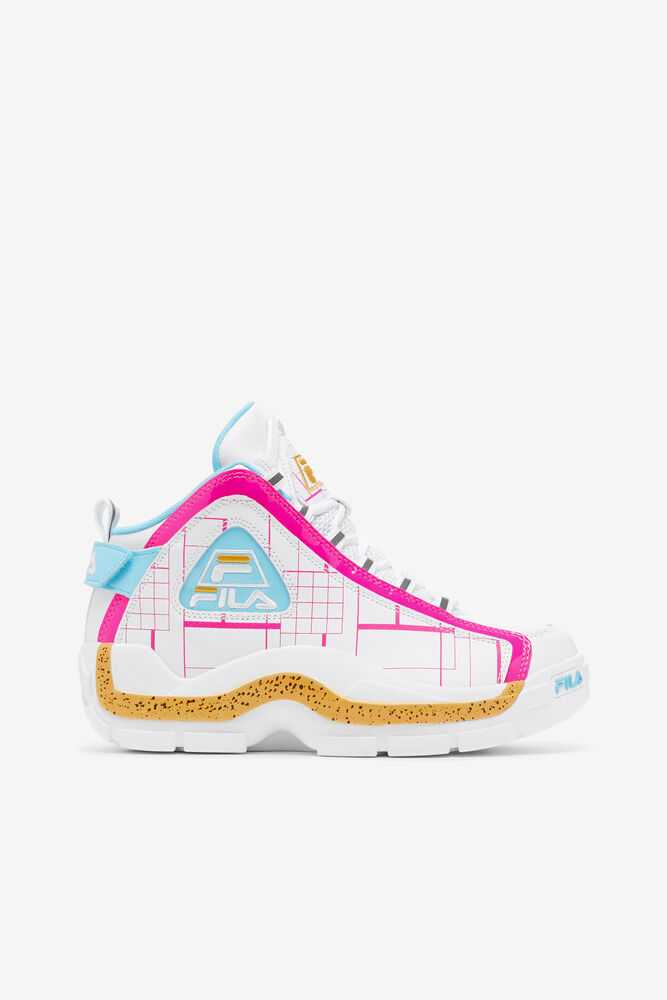 White Pink Lemon Women's FILA Grant Hill 2 Basketball Shoes | USA-15895