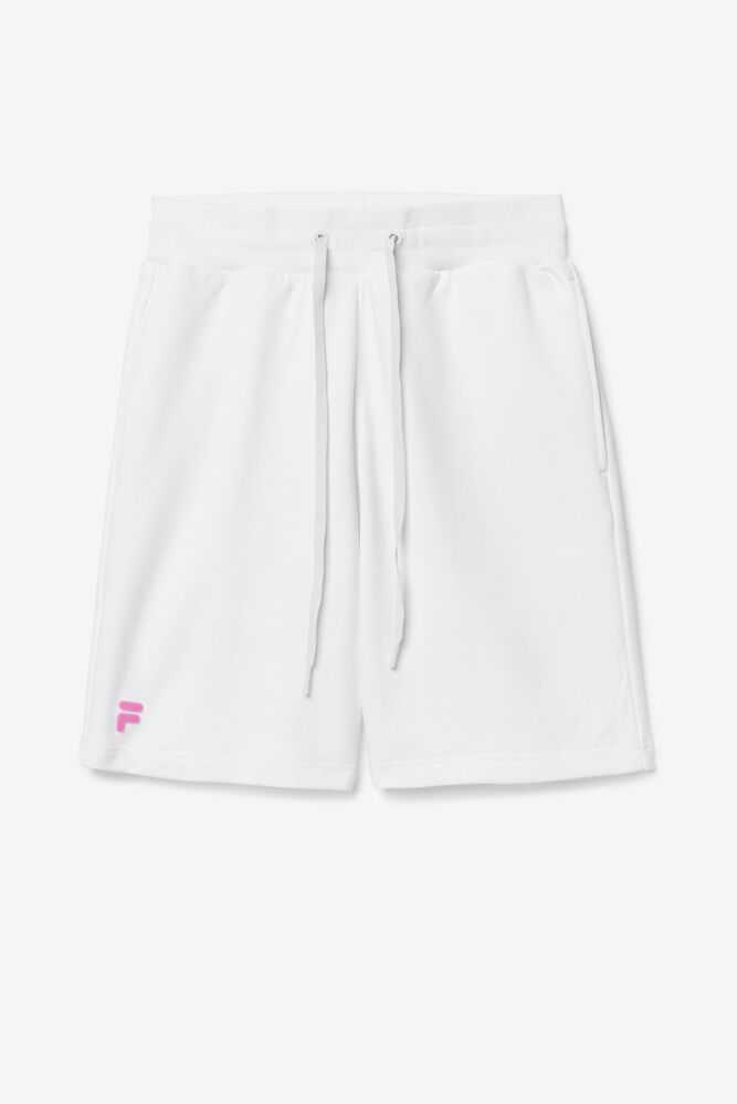 White Pink Men's FILA Taylor Sport Shorts | USA-485762