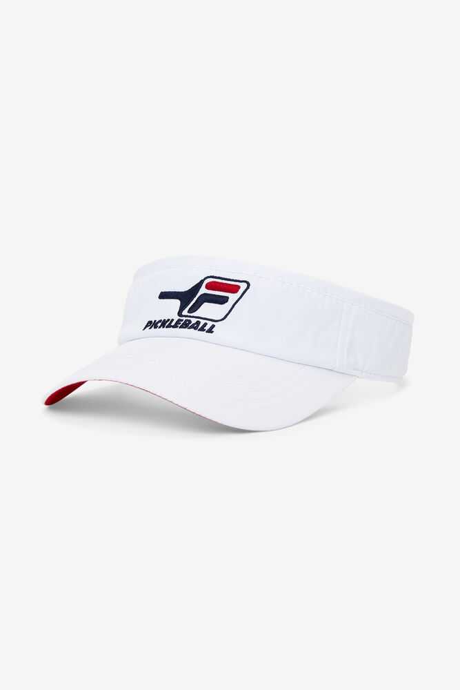 White Red Men's FILA Pickleball Visor | USA-16083