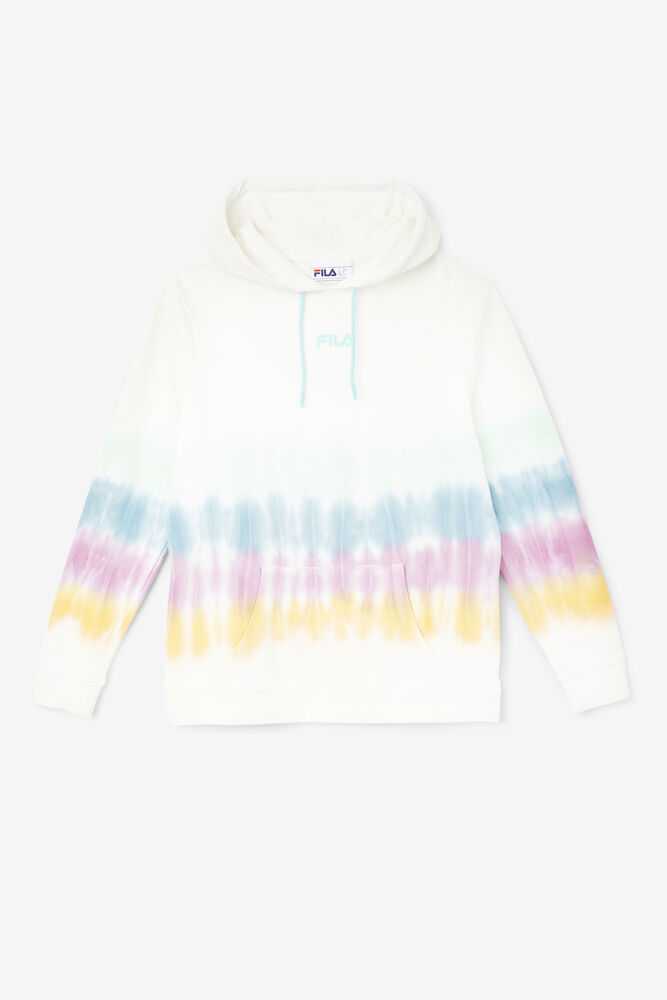 White Women's FILA Aerolynn Tie Dye Hoodie | USA-15675